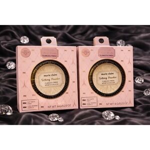🌺2pk MARIE CLAIRE FLAWLESS BLUR MATTE FINISH 24H MAKEUP SETTING PRESSED POWDER
